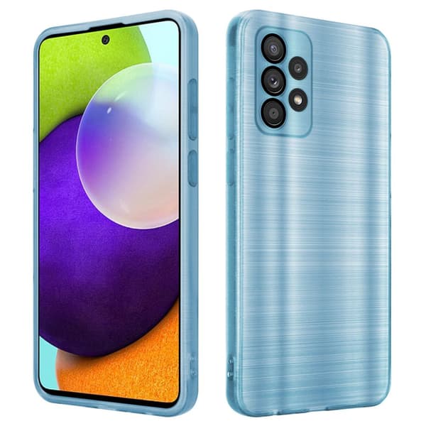 Deksel til Samsung Galaxy A52 (4G / 5G) / A52s Beskyttelsesdeksel laget av fleksibel TPU-silikon i børstet design Børstet turkis