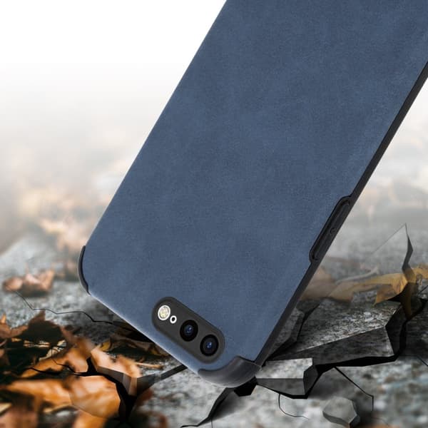 Deksel til iPhone 7 PLUS / 7S PLUS / 8 PLUS Beskyttelsesdeksel TPU-silikon med bakside av edelt kunstmuggskinn