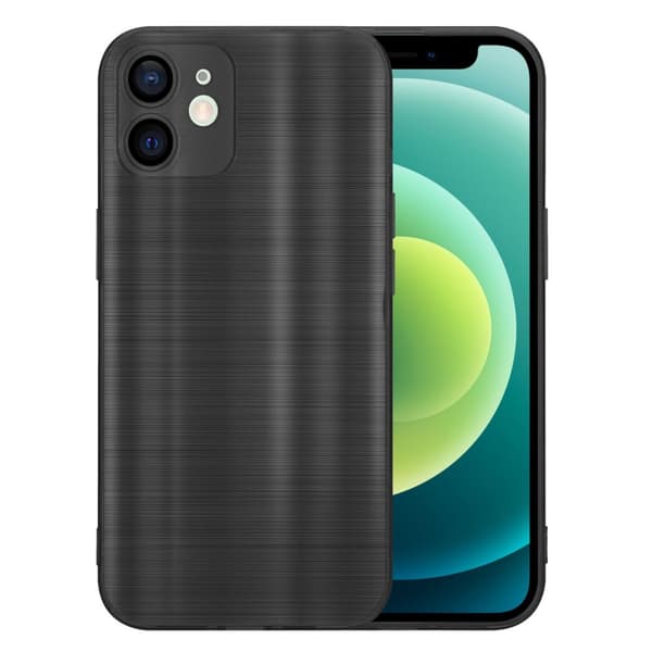 iPhone 12 MINI Suojakuori Suojakotelo joustavasta TPU-silikonista harjatulla muotoilulla