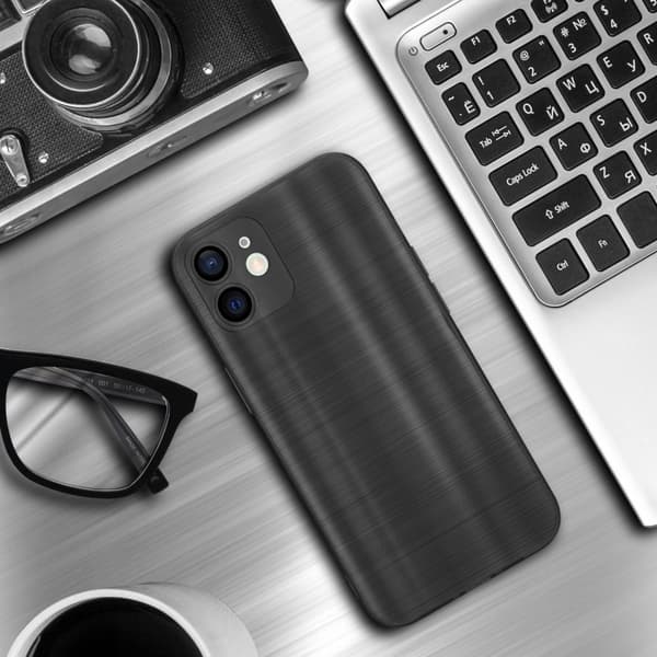 iPhone 12 MINI Suojakuori Suojakotelo joustavasta TPU-silikonista harjatulla muotoilulla