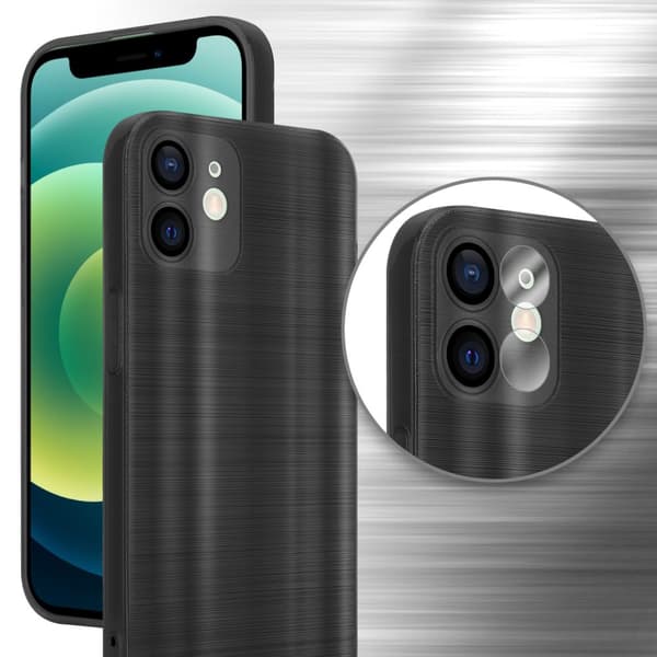 iPhone 12 MINI Suojakuori Suojakotelo joustavasta TPU-silikonista harjatulla muotoilulla