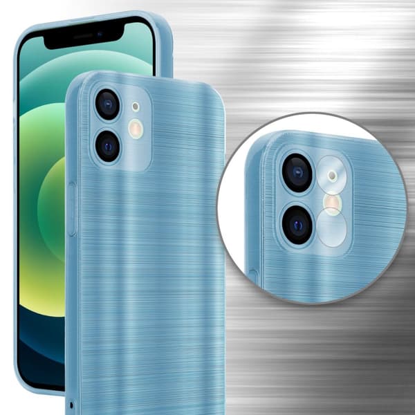 iPhone 12 MINI Suojakuori Suojakotelo joustavasta TPU-silikonista harjatulla muotoilulla