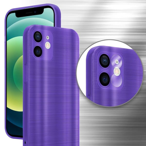 iPhone 12 MINI Suojakuori Suojakotelo joustavasta TPU-silikonista harjatulla muotoilulla