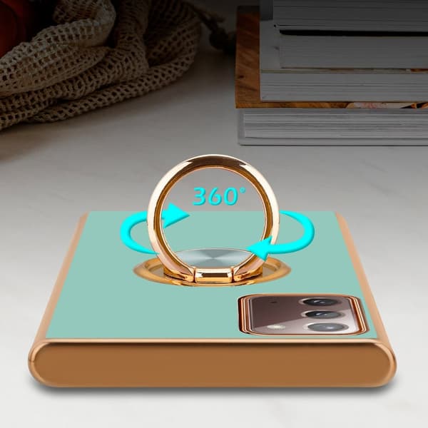 Deksel til Samsung Galaxy NOTE 20 med ring Etui av fleksibel TPU-silikon, med kamerabeskyttelse magnetisk bilholder