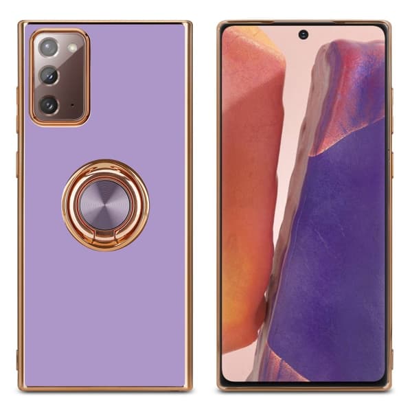Deksel til Samsung Galaxy NOTE 20 med ring Etui av fleksibel TPU-silikon, med kamerabeskyttelse magnetisk bilholder