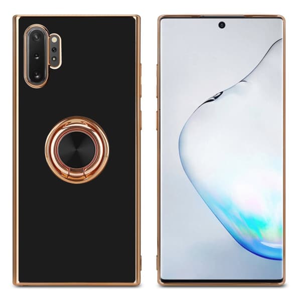 Samsung Galaxy NOTE 10 PLUS Skal Fodral med ring av flexibel TPU-silikon, med kameraskydd och magnetisk bilhållare