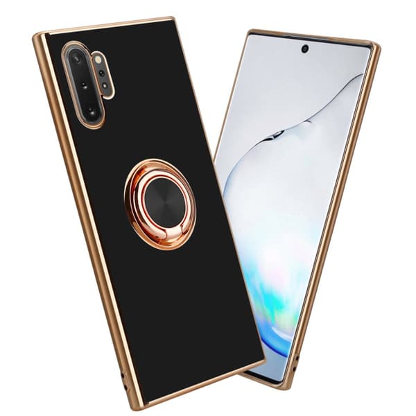 Samsung Galaxy NOTE 10 PLUS Skal Fodral med ring av flexibel TPU-silikon, med kameraskydd och magnetisk bilhållare