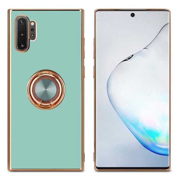 Samsung Galaxy NOTE 10 PLUS Skal Fodral med ring av flexibel TPU-silikon, med kameraskydd och magnetisk bilhållare