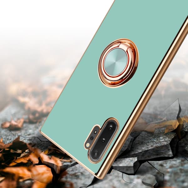 Samsung Galaxy NOTE 10 PLUS Skal Fodral med ring av flexibel TPU-silikon, med kameraskydd och magnetisk bilhållare