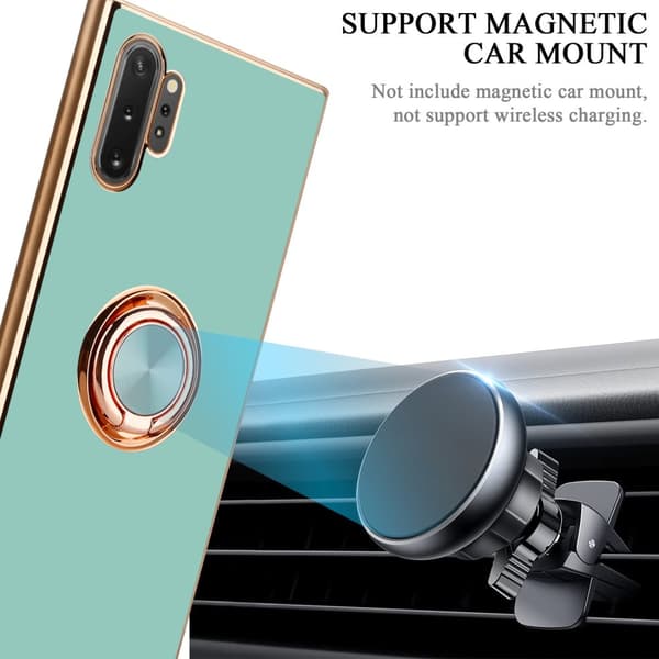 Samsung Galaxy NOTE 10 PLUS Skal Fodral med ring av flexibel TPU-silikon, med kameraskydd och magnetisk bilhållare