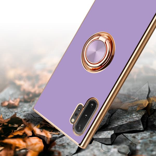 Samsung Galaxy NOTE 10 PLUS Skal Fodral med ring av flexibel TPU-silikon, med kameraskydd och magnetisk bilhållare