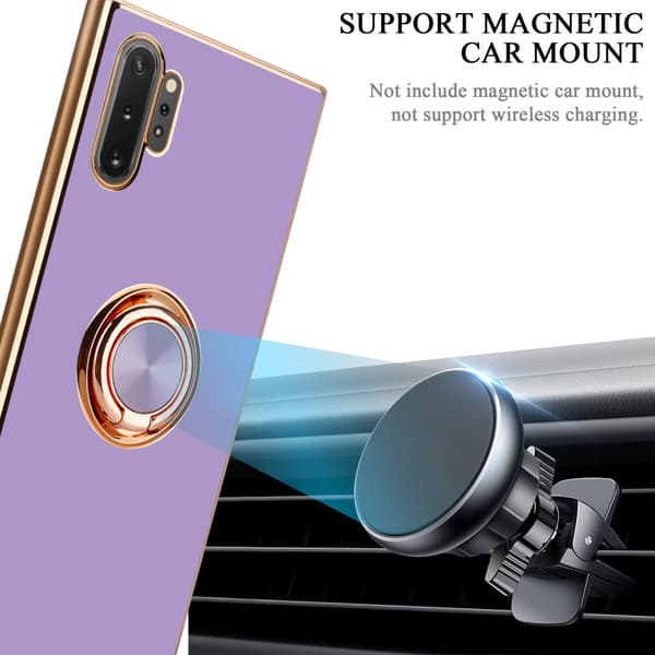 Samsung Galaxy NOTE 10 PLUS Skal Fodral med ring av flexibel TPU-silikon, med kameraskydd och magnetisk bilhållare