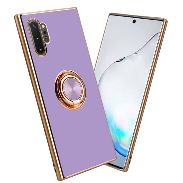 Samsung Galaxy NOTE 10 PLUS Skal Fodral med ring av flexibel TPU-silikon, med kameraskydd och magnetisk bilhållare