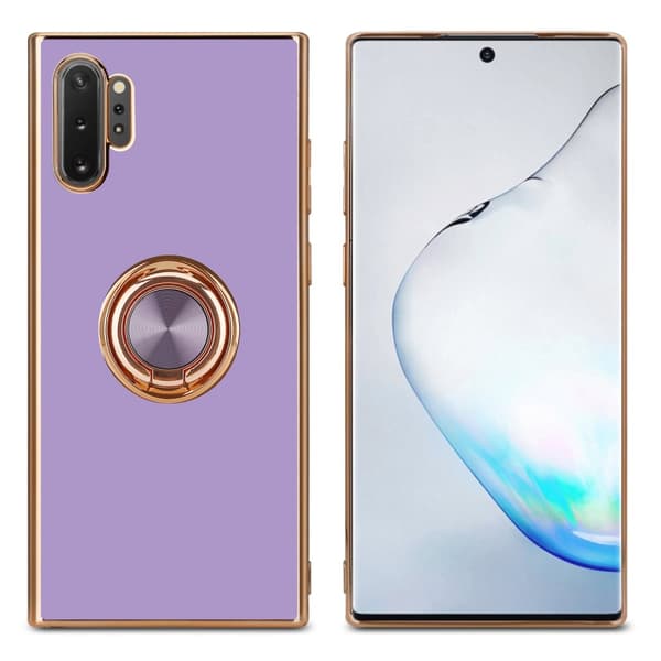 Samsung Galaxy NOTE 10 PLUS Skal Fodral med ring av flexibel TPU-silikon, med kameraskydd och magnetisk bilhållare