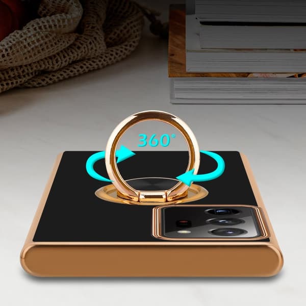 Deksel til Samsung Galaxy NOTE 20 ULTRA med ring Etui av fleksibel TPU-silikon, med kamerabeskyttelse magnetisk bilholder