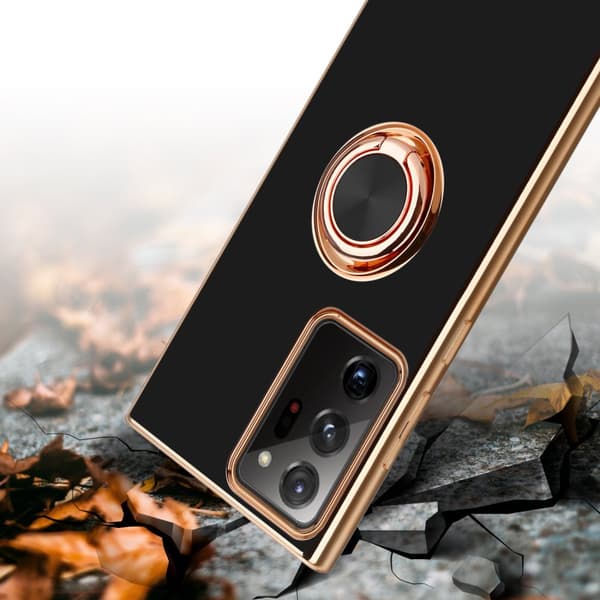 Samsung Galaxy NOTE 20 ULTRA Skal Fodral med ring av flexibel TPU-silikon, med kameraskydd och magnetisk bilhållare