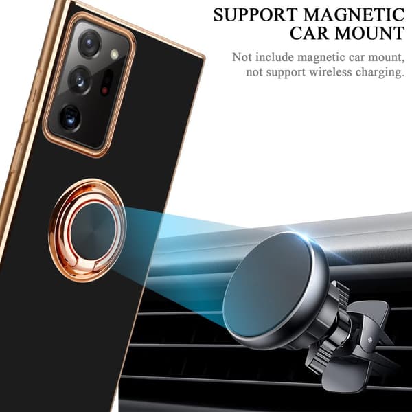 Samsung Galaxy NOTE 20 ULTRA Skal Fodral med ring av flexibel TPU-silikon, med kameraskydd och magnetisk bilhållare