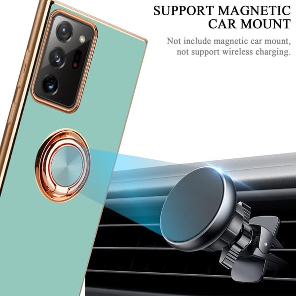 Samsung Galaxy NOTE 20 ULTRA Skal Fodral med ring av flexibel TPU-silikon, med kameraskydd och magnetisk bilhållare