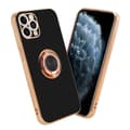 Miniatyrbilde 1 av 8: Deksel til iPhone 11 PRO med ring Etui av fleksibel TPU-silikon, med kamerabeskyttelse magnetisk bilholder