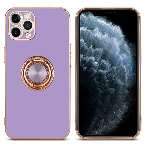 Deksel til iPhone 11 PRO med ring Etui av fleksibel TPU-silikon, med kamerabeskyttelse magnetisk bilholder