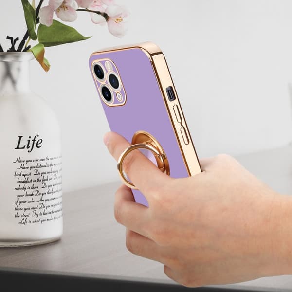 Deksel til iPhone 11 PRO med ring Etui av fleksibel TPU-silikon, med kamerabeskyttelse magnetisk bilholder