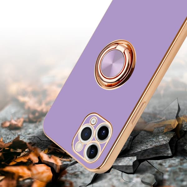 Deksel til iPhone 11 PRO med ring Etui av fleksibel TPU-silikon, med kamerabeskyttelse magnetisk bilholder