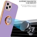 Miniatyrbilde 8 av 8: Deksel til iPhone 11 PRO med ring Etui av fleksibel TPU-silikon, med kamerabeskyttelse magnetisk bilholder