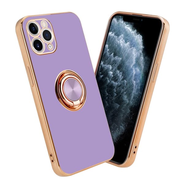 Deksel til iPhone 11 PRO med ring Etui av fleksibel TPU-silikon, med kamerabeskyttelse magnetisk bilholder