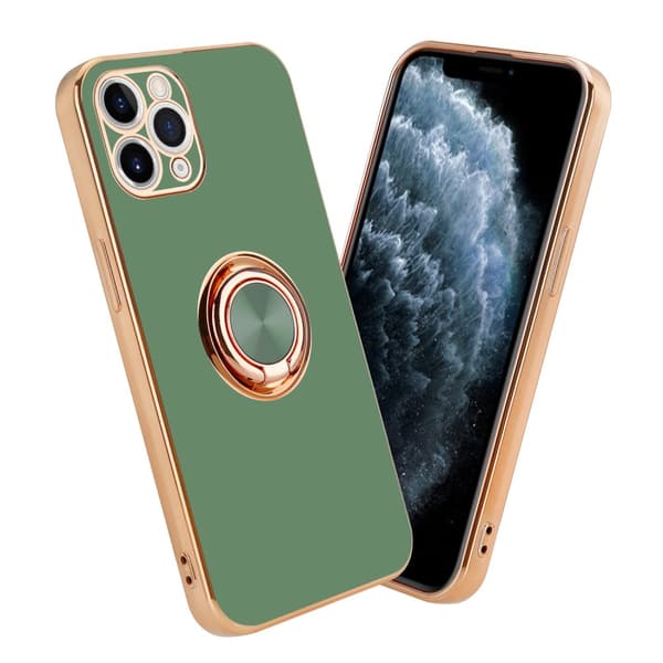 Deksel til iPhone 11 PRO med ring Etui av fleksibel TPU-silikon, med kamerabeskyttelse magnetisk bilholder