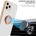 Miniatyrbilde 8 av 8: Deksel til iPhone 11 PRO med ring Etui av fleksibel TPU-silikon, med kamerabeskyttelse magnetisk bilholder