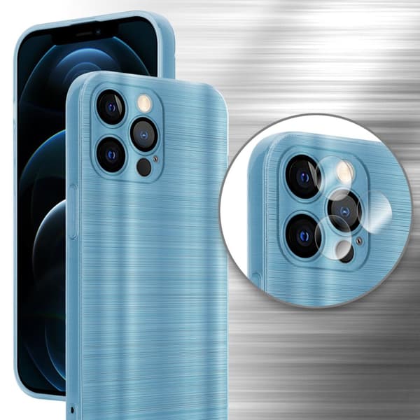 Deksel til iPhone 12 PRO Beskyttelsesdeksel laget av fleksibel TPU-silikon i børstet design
