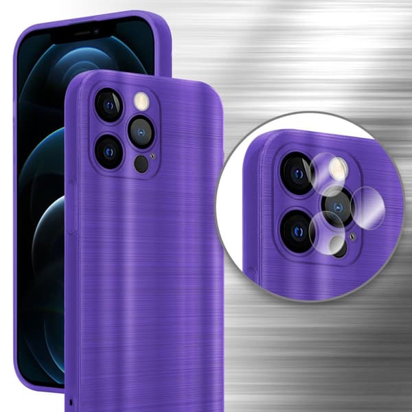iPhone 12 PRO Skal Fodral Case Cover Mobilskydd av flexibelt TPU-silikon i borstad design