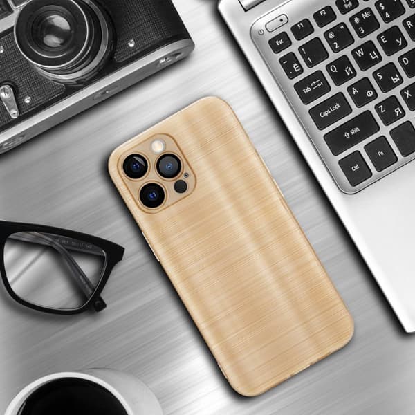 Deksel til iPhone 12 PRO Beskyttelsesdeksel laget av fleksibel TPU-silikon i børstet design