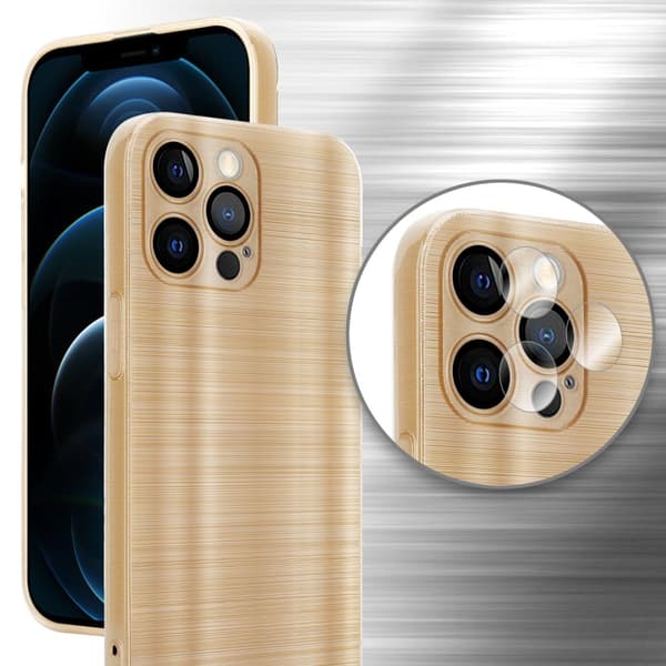 Deksel til iPhone 12 PRO Beskyttelsesdeksel laget av fleksibel TPU-silikon i børstet design
