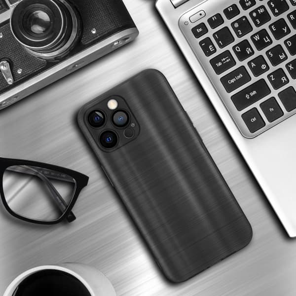 iPhone 12 PRO Skal Fodral Case Cover Mobilskydd av flexibelt TPU-silikon i borstad design