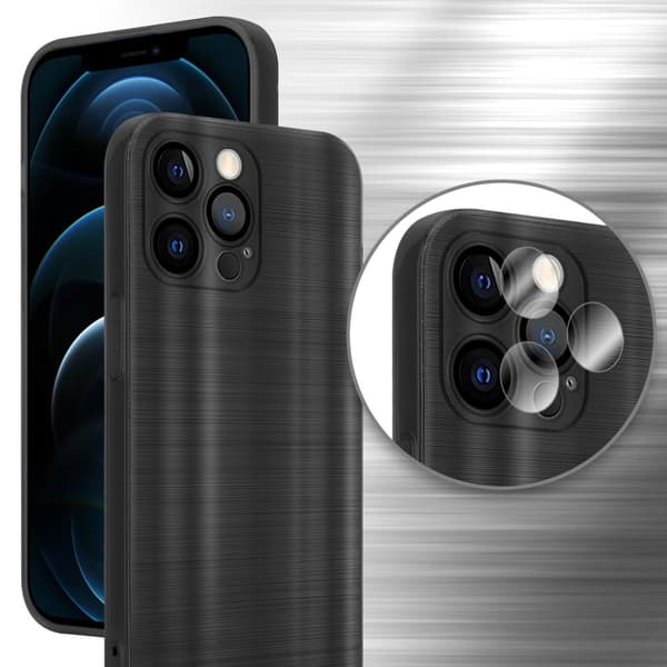 iPhone 12 PRO Skal Fodral Case Cover Mobilskydd av flexibelt TPU-silikon i borstad design