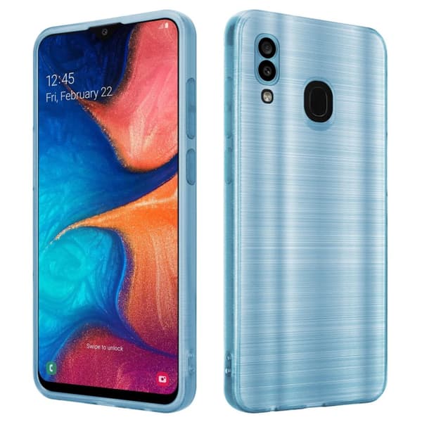 Samsung Galaxy A20 / A30 / M10s Skal Fodral Case Cover Mobilskydd av flexibelt TPU-silikon i borstad design