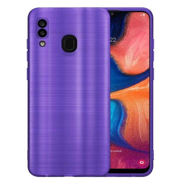 Deksel til Samsung Galaxy A20 / A30 / M10s Beskyttelsesdeksel laget av fleksibel TPU-silikon i børstet design