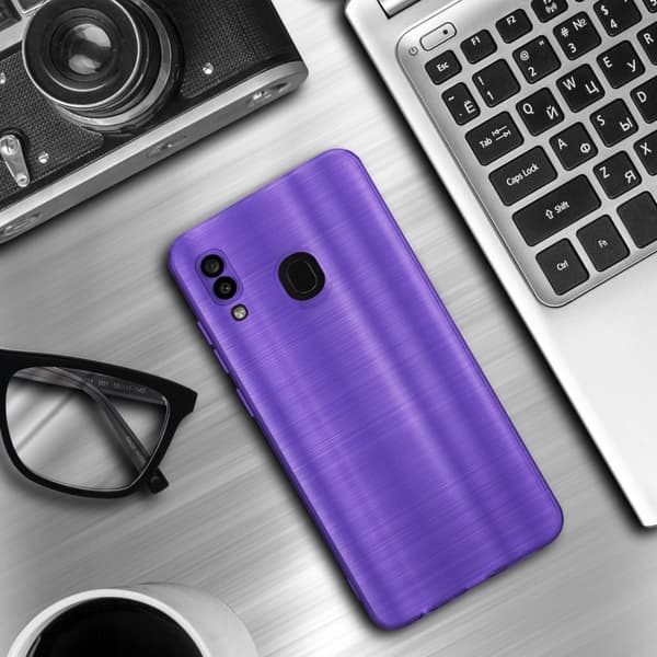Deksel til Samsung Galaxy A20 / A30 / M10s Beskyttelsesdeksel laget av fleksibel TPU-silikon i børstet design