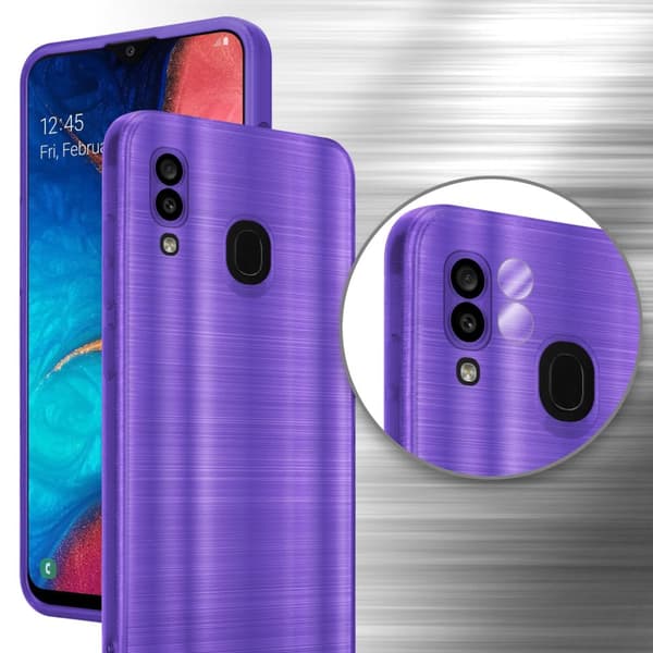 Deksel til Samsung Galaxy A20 / A30 / M10s Beskyttelsesdeksel laget av fleksibel TPU-silikon i børstet design