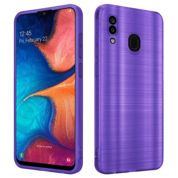 Deksel til Samsung Galaxy A20 / A30 / M10s Beskyttelsesdeksel laget av fleksibel TPU-silikon i børstet design