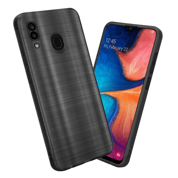Samsung Galaxy A20 / A30 / M10s Skal Fodral Case Cover Mobilskydd av flexibelt TPU-silikon i borstad design