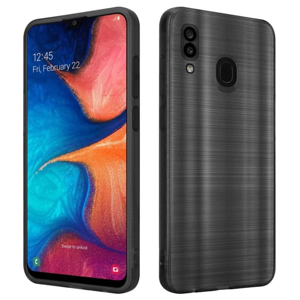 Samsung Galaxy A20 / A30 / M10s Skal Fodral Case Cover Mobilskydd av flexibelt TPU-silikon i borstad design