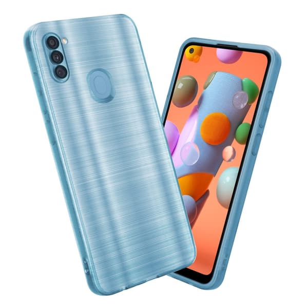 Deksel til Samsung Galaxy A11 / M11 Beskyttelsesdeksel laget av fleksibel TPU-silikon i børstet design