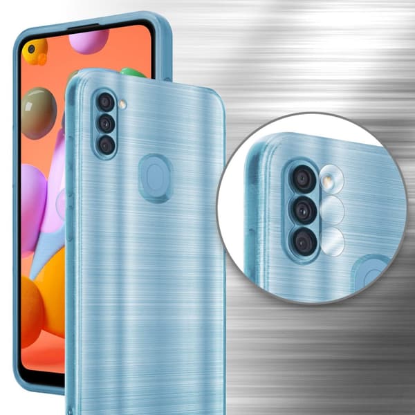 Deksel til Samsung Galaxy A11 / M11 Beskyttelsesdeksel laget av fleksibel TPU-silikon i børstet design