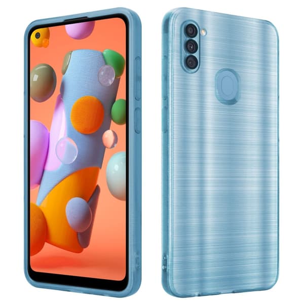 Deksel til Samsung Galaxy A11 / M11 Beskyttelsesdeksel laget av fleksibel TPU-silikon i børstet design