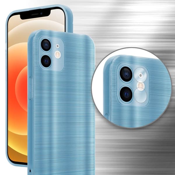 iPhone 12 Suojakuori Suojakotelo joustavasta TPU-silikonista harjatulla muotoilulla