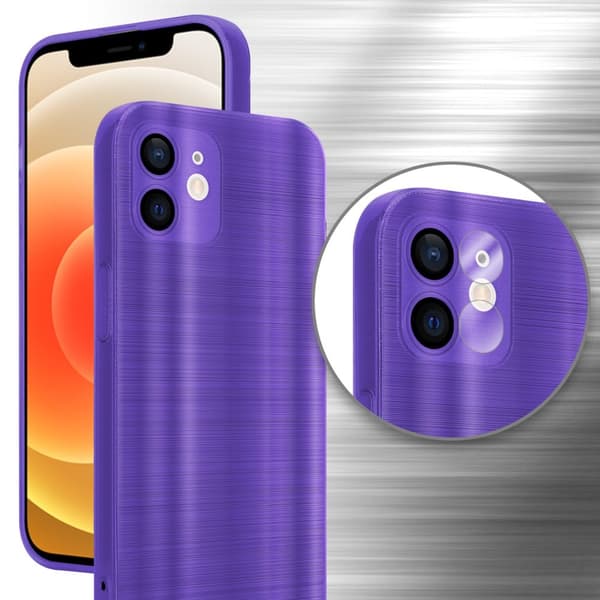 iPhone 12 Suojakuori Suojakotelo joustavasta TPU-silikonista harjatulla muotoilulla