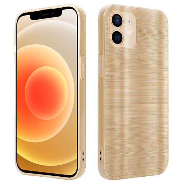iPhone 12 Etui Case Cover Børstet guld