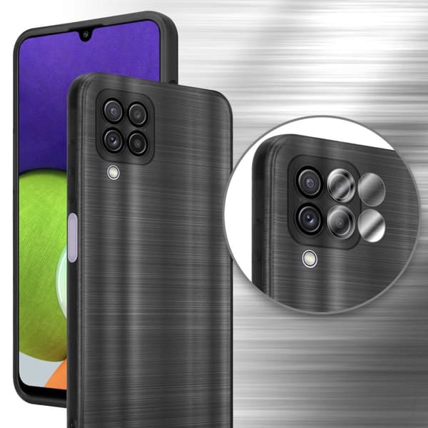 Samsung Galaxy A22 4G Suojakuori Suojakotelo joustavasta TPU-silikonista harjatulla muotoilulla
